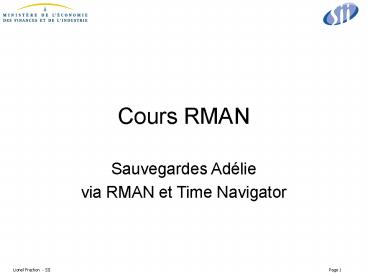Cours RMAN