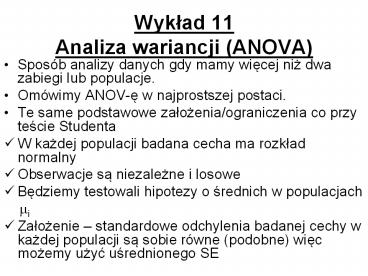 Wyklad 11 Analiza wariancji (ANOVA)