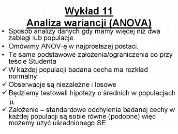 Wyklad 11 Analiza wariancji (ANOVA)