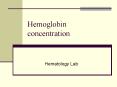 Hemoglobin concentration PowerPoint PPT Presentation