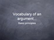 Vocabulary of an argument...