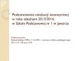 Podsumowanie ewaluacji wewnetrznej w roku szkolnym 2013/2014, w Szkole Podstawowej nr 1 w Jaworzu PowerPoint PPT Presentation