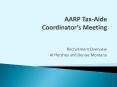 AARP Tax-Aide Coordinators Meeting       AARP Tax-Aide Coordinator PowerPoint PPT Presentation