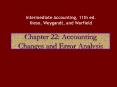 Chapter 22: Accounting Changes and Error Analysis PowerPoint PPT Presentation