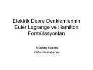 Elektrik Devre Denklemlerinin Euler Lagrange ve Hamilton Form