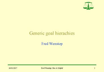 Generic goal hierachies
