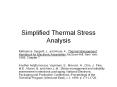 Simplified Thermal Stress Analysis PowerPoint PPT Presentation
