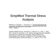 Simplified Thermal Stress Analysis