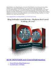 Blog Defender 2016 REVIEW and GIANT $21600 bonuses