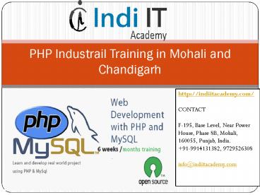 Web Development Courses in Chandigarh | PHP , Word Press and MYSQL
