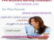 PPA 403(ASH) Course Success Begins / tutorialrank.com