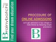 Online Admissions in India through Brainybatch