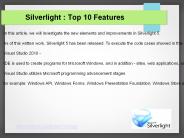 Microsoft Silverlight : Top 10 Features