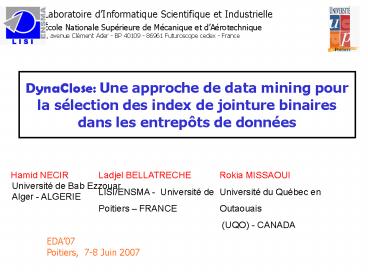 DynaClose: Une approche de data mining pour la s