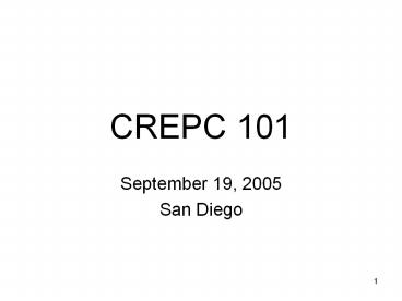 CREPC 101