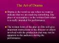 The Art of Drama PowerPoint PPT Presentation