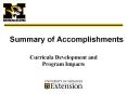Summary of Accomplishments PowerPoint PPT Presentation