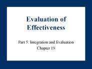 Evaluation of Effectiveness