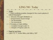 LING 580: Today