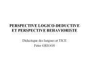 PERSPECTIVE LOGICO-DEDUCTIVE ET PERSPECTIVE BEHAVIORISTE