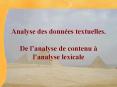 ANALYSE DES DONNEES TEXTUELLES PowerPoint PPT Presentation