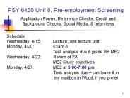PSY 6430 Unit 8, Pre-employment Screening