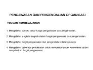 PENGAWASAN DAN PENGENDALIAN ORGANISASI