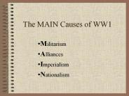 The MAIN Causes of WW1