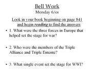 Bell Work Monday 6/01