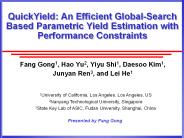 QuickYield: An Efficient Global-Search Based Parametric Yield Estimation with Performance Constraints