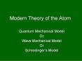 Modern Theory of the Atom PowerPoint PPT Presentation