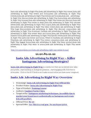 Insta Ads Advertising In Right Way review & bonuses - cool weapon