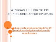 How To Fix Sound Issues After Upgrade