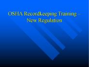 OSHA Recordkeeping Training 