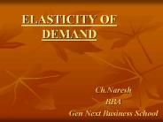 Elasticity Of Demand