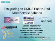 Integrating an LMDS End-to-End MultiService Solution