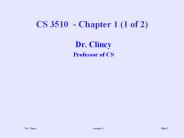 CS 3510 - Chapter 1 (1 of 2)