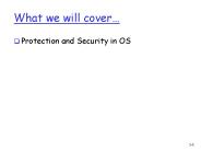 What we will cover