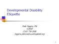 Developmental Disability Etiquette PowerPoint PPT Presentation
