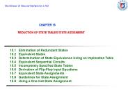 CHAPTER 15 REDUCTION OF STATE TABLES STATE ASSIGNMENT