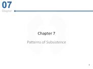 Patterns of Subsistence
