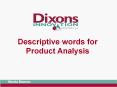 Descriptive words for Product Analysis PowerPoint PPT Presentation