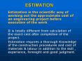 ESTIMATION PowerPoint PPT Presentation