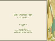 Belle Upgrade Plan