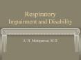 Respiratory Impairment and Disability PowerPoint PPT Presentation
