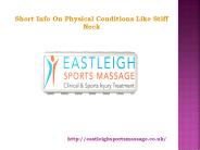 Short Info On Physical Conditions Like Stiff Neck