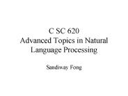 C SC 620 Advanced Topics in Natural Language Processing