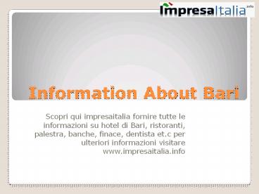 Information About Bari