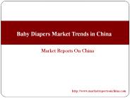 Baby Diapers Market Trends in China