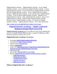 Digital Lifestyle Academy Review and Premium $14,700 Bonus